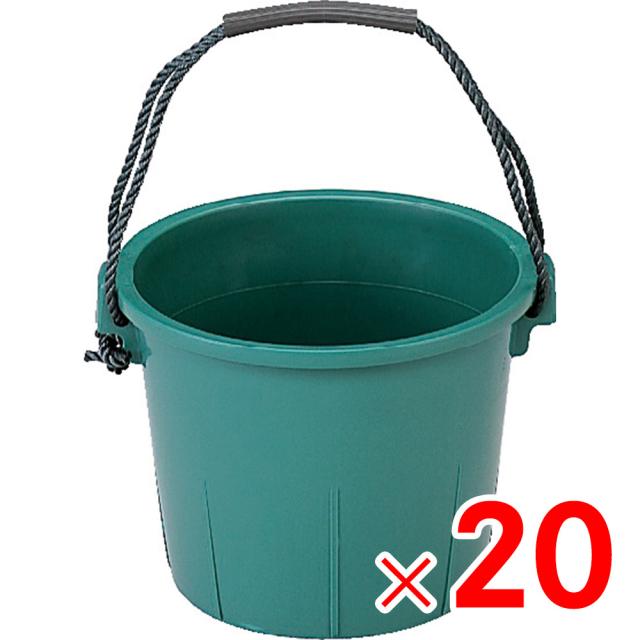 【法人限定】サンコー タフバケツ ロープ持手 グリーン 20個 401501-02 セット販売 【メーカー直送・代引不可・置配不可】
