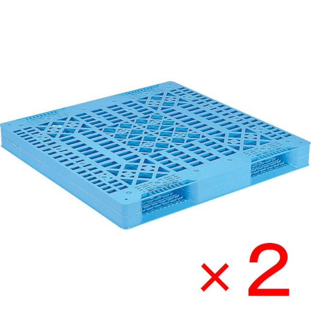 【法人限定】サンコー プラスチックパレット 1300X1300X140mm R2-1313 ライトブルー 2台セット販売 【メーカー直送・代引不可・置配不可】 28,699円