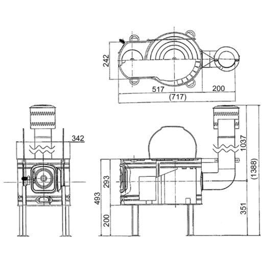 ホンマ製作所 ストーブコンロセット APS-52BG
