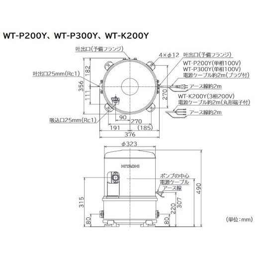 日立 インバーター浅井戸用ポンプ 圧力強(つよし)くん WT-P300Yの通販