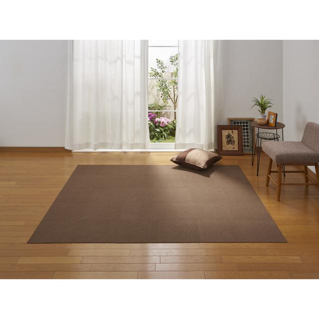 【色:ブラウン30x30cm 40枚】サンコー おくだけ吸着 タイルカーペット Amazon｜【日本製 撥水 消臭 洗える】サンコー ずれない タイル