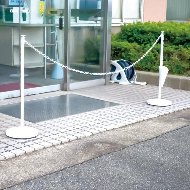 ダイム DAIM ゲートスタンド 高さ90cm×長さ3m ホワイト ×2セット チェーンスタンド_1