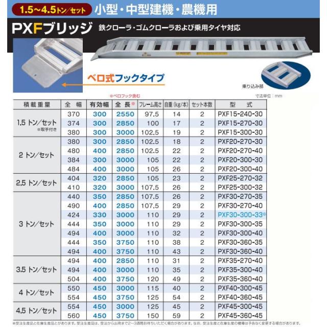 【法人限定】日軽金アクト アルミブリッジ 2本1セット PXFブリッジ（ベロ式フックタイプ） PXF20-270-40 【メーカー直送・代引不可・置配不可・配送地域限定】_1