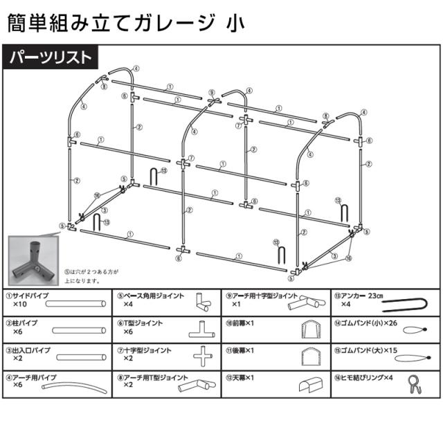 簡単組み立てガレージハウス 2台用サイクルハウス 間口0.98m 奥行1.86m 白/グレー アークランズ_6