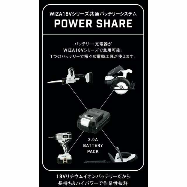 ウイザ WIZA 18V 充電式のこぎり WZ-18RS 本体のみ アークランズの通販 ...