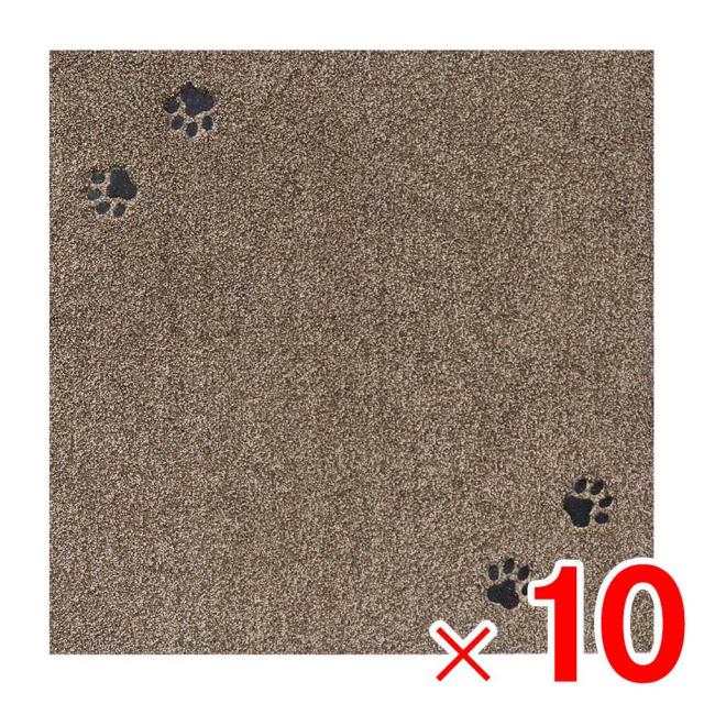 ラグタス タイルマット タイルラグ てくてく肉球 50×50cm ブラウン BR ×10枚 ケース販売