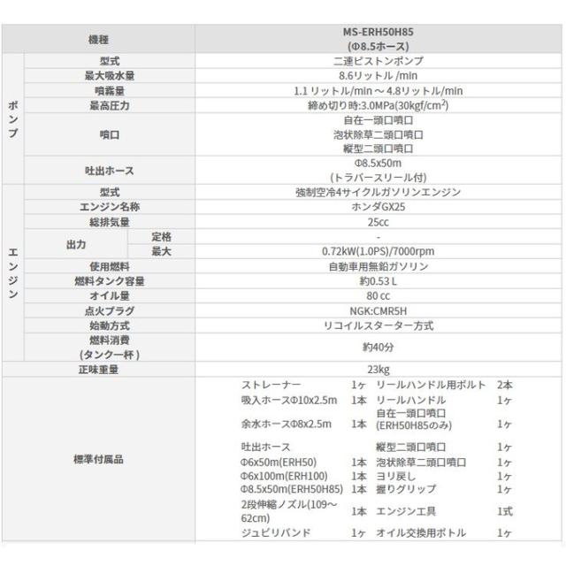 工進 エンジン式小型動噴 吐出ホースΦ8.5×50m MS-ERH50H85 【大型便・時間指定不可】_1