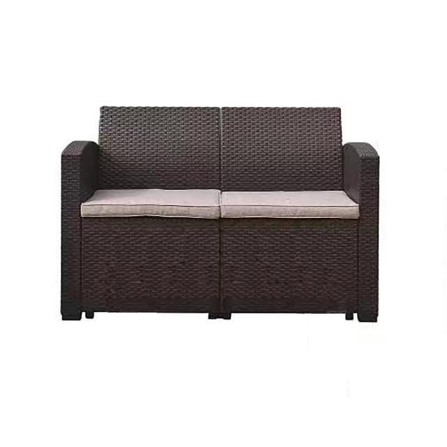 ラタン調 ガーデンソファ 2人掛 ブラウン SS207B アークランズの通販は