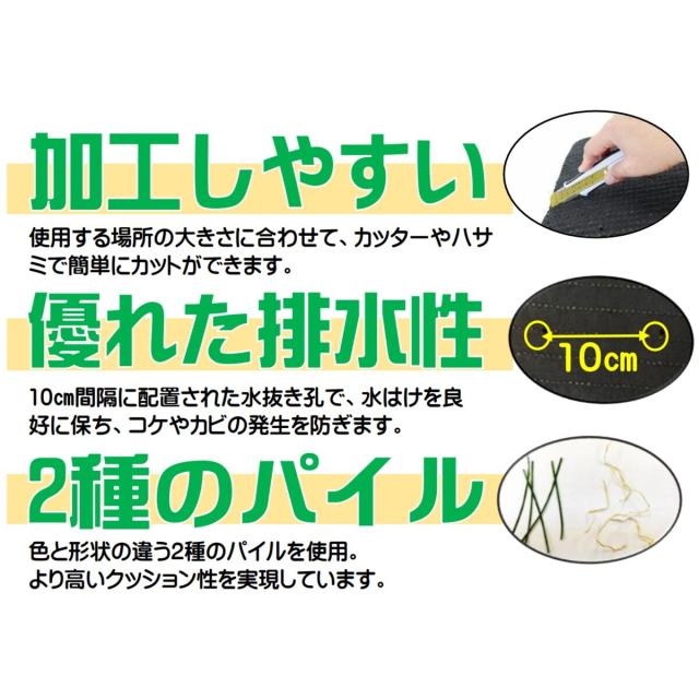シンセイ リアル人工芝 艶消 芝丈30mm 1m×10m 【メーカー直送・代引不可・置配不可】_1