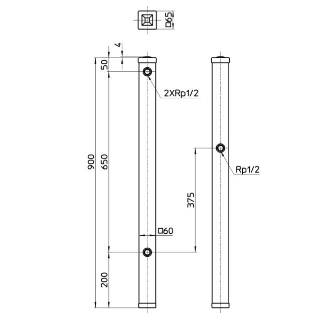 サンエイ SANEI 全面木目調水栓柱 水栓取付3ヶ所 ライトブラウン T803BW-60X900-LBR_1
