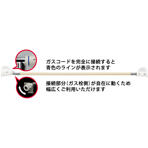 リンナイ タイマー付器具専用ガスコード 5m 都市ガス・プロパンガス兼用 RGH-D50K_1