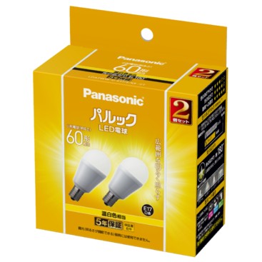 パナソニック パルック LED電球 E17口金 60形 温白色 広配光タイプ 2個入 LDA7WWGE17SK62Tの通販は