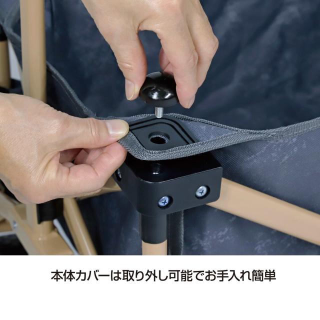 キャプテンスタッグ キャンプアウト コンパクト4輪キャリー エイジンググレー×タン UL-1080_4