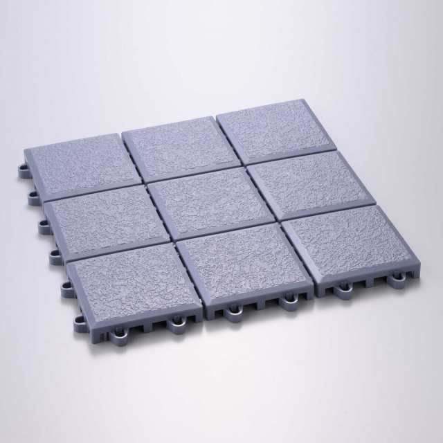 ワタナベ工業 ジョイント式床材 システムエコタイル スレートグレー 30×30cm EJ-304 ×30個 ケース販売 - 1