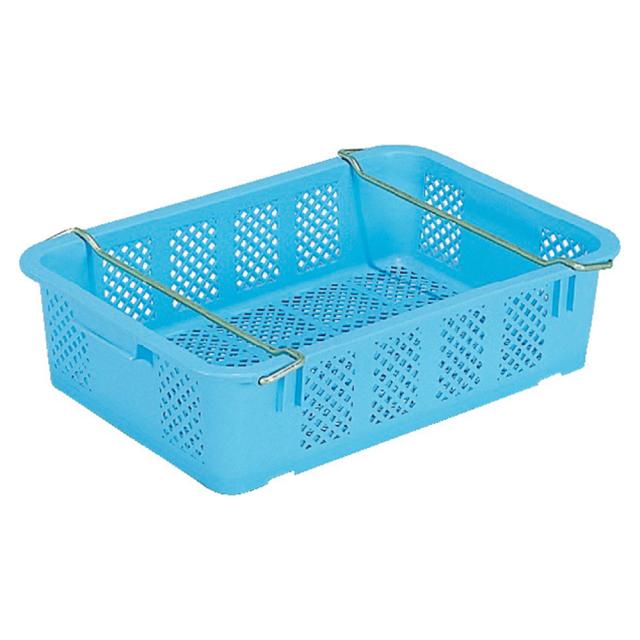【法人限定】サンコー サンテナー A#40 PE ハンドル付 ライトブルー 104021-01 ×10個 セット販売 【メーカー直送・代引不可・置配不可】_1
