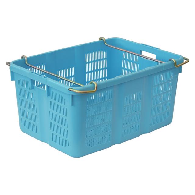 【法人限定】サンコー サンテナー A#90K ハンドル付 ライトブルー 109001-01 ×5個 セット販売 【メーカー直送・代引不可・置配不可】_1