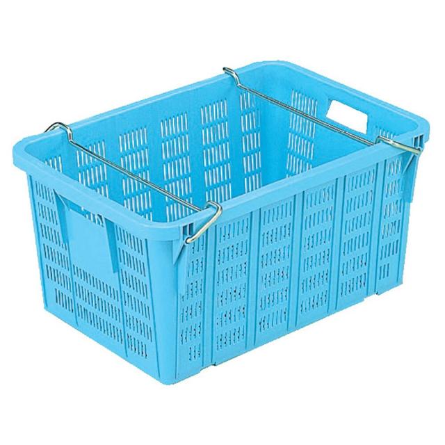 【法人限定】サンコー サンテナー A#80-2 ハンドル付 ライトブルー 107601-01 ×6個 セット販売 【メーカー直送・代引不可・置配不可】の通販は