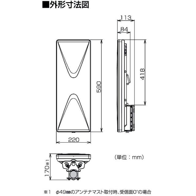 DXアンテナ UAH平面アンテナ 20素子相当 UAH201(C)