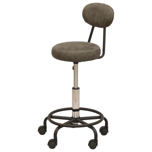 エイ・アイ・エス キャスター付きチェア 背付き BWC-01 GY 【メーカー直送・代引不可・置配不可】