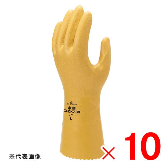 ショーワ 作業手袋 水産ニトローブ30 イエロー LL No.771 ×10双 セット販売の通販は 5,197円