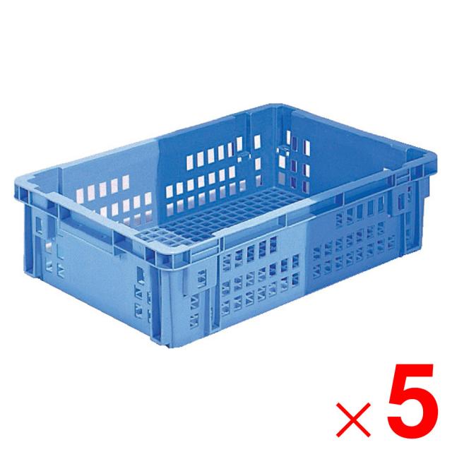 【法人限定】サンコー SNコンテナー C#48 ブルー/ライトブルー 104505-00 ×5個 セット販売 【メーカー直送・代引不可・置配不可】
