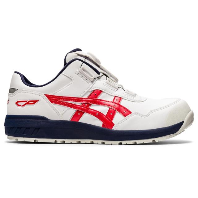 【在庫限り】アシックス 安全靴 ウィンジョブ CP306 BOA ホワイト×クラシックレッド 24.5cm 1273A029