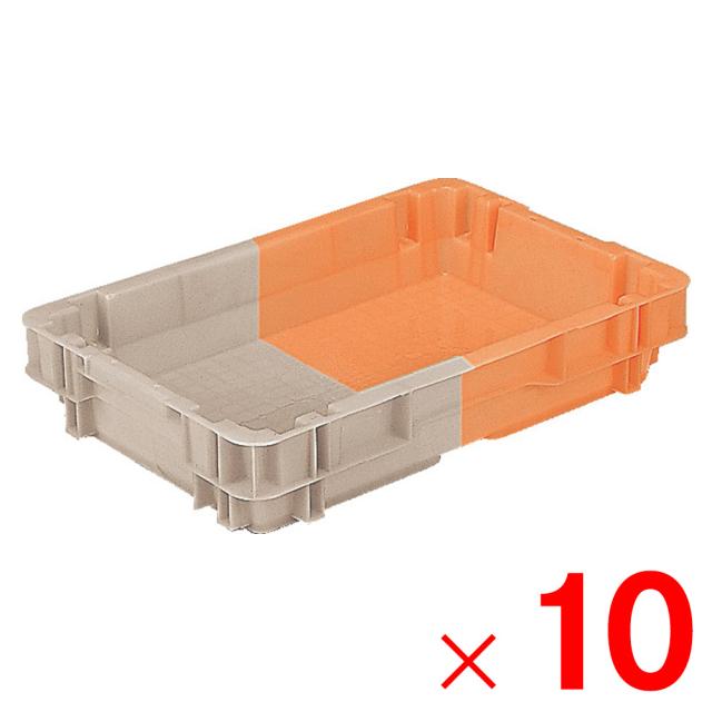 【法人限定】サンコー SNコンテナー N#14 水抜き孔有 Aグレー/オレンジ 201453-00 ×10個 セット販売 【メーカー直送・代引不可・置配不可】の通販は