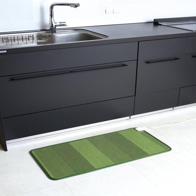 25/1/28今季終了　ワタナベ工業 ホットキッチンマット ボーダー グリーン 45×120cm WKM-4512GRSの通販は 6,450円