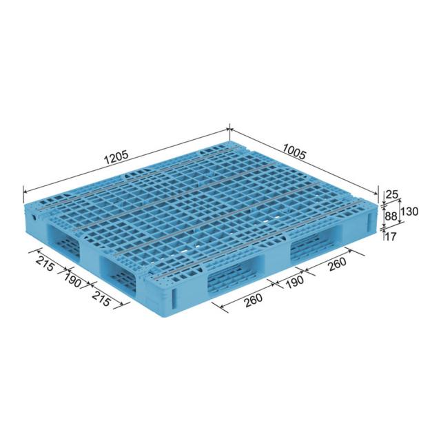 【法人限定】サンコー パレット D4-1012-14 ライトブルー 812237-01 ×2個 セット販売 【メーカー直送・代引不可・置配不可】_2
