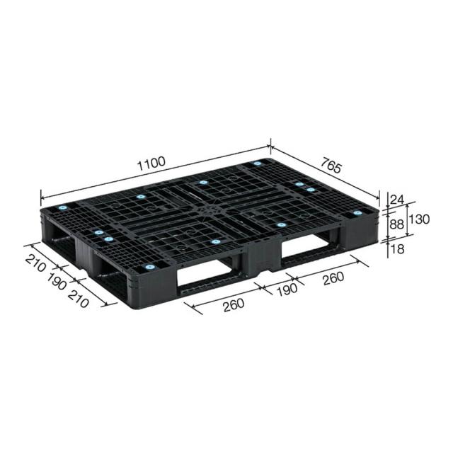 【法人限定】サンコー パレット D4-077110 再生ブラック 808503-00 ×2個 セット販売 【メーカー直送・代引不可・置配不可】_2