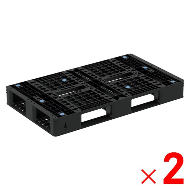 【法人限定】サンコー パレット D4-712 再生ブラック 808400-00 ×2個 セット販売 【メーカー直送・代引不可・置配不可】の通販は