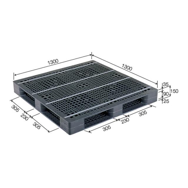 【法人限定】サンコー パレット D4-1313 グレー 816903-01 ×2個 セット販売 【メーカー直送・代引不可・置配不可】_2