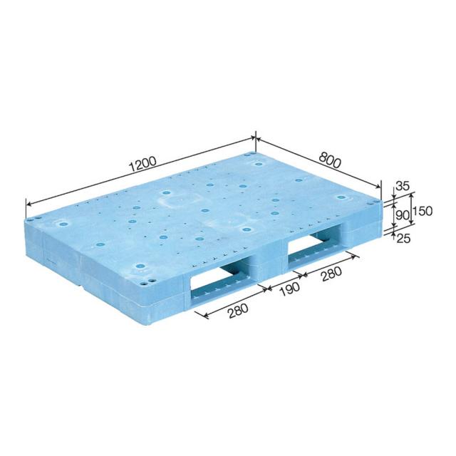 【法人限定】サンコー パレット D2-812F ライトブルー 808805-01 ×2個 セット販売 【メーカー直送・代引不可・置配不可】_2