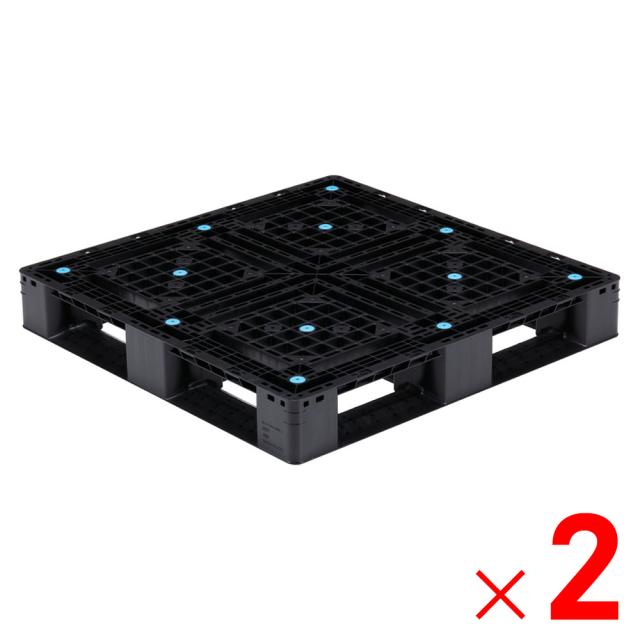 【法人限定】サンコー パレット D4-1010-2 再生ブラック 812049-00 ×2個 セット販売 【メーカー直送・代引不可・置配不可】