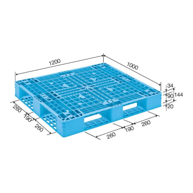 【法人限定】サンコー パレット D4-1012-5 ライトブルー 812045-00 ×2個 セット販売 【メーカー直送・代引不可・置配不可】_2