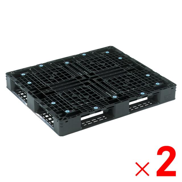【法人限定】サンコー パレット D4-097113 再生ブラック 810906-00 ×2個 セット販売 【メーカー直送・代引不可・置配不可】の通販は