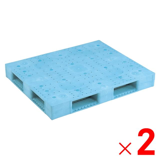 【法人限定】サンコー パレット D4-1012F-2 ライトブルー 812055-02 ×2個 セット販売 【メーカー直送・代引不可・置配不可】