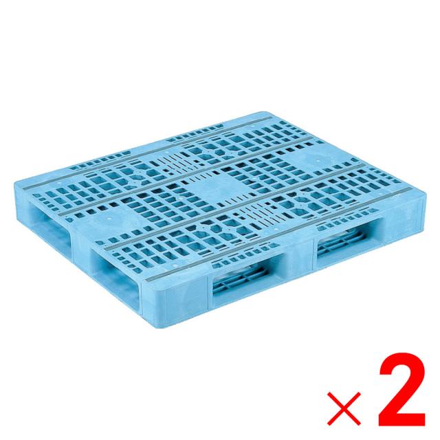 【法人限定】サンコー パレット D4-1012F-3 ライトブルー 812073-01 ×2個 セット販売 【メーカー直送・代引不可・置配不可】の通販は台車・リヤカー