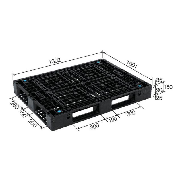 【法人限定】サンコー パレット D4-1013 再生ブラック 805687-00 ×2個 セット販売 【メーカー直送・代引不可・置配不可】_2