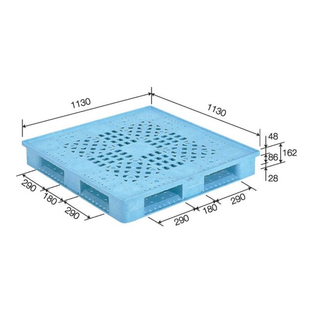【法人限定】サンコー パレット D4-1111FN ライトブルー 812108-01 ×2個 セット販売 【メーカー直送・代引不可・置配不可】の通販は