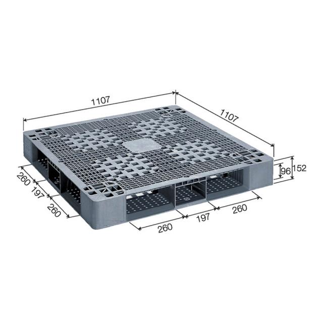 【法人限定】サンコー パレット D4-1111HG グレー 812111-00 ×2個 セット販売 【メーカー直送・代引不可・置配不可】_2