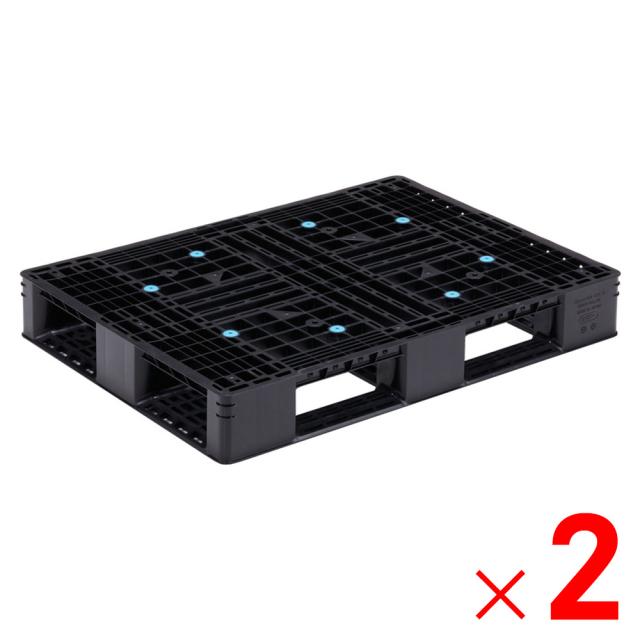 【法人限定】サンコー パレット D4-811-3 再生ブラック 808850-00 ×2個 セット販売 【メーカー直送・代引不可・置配不可】