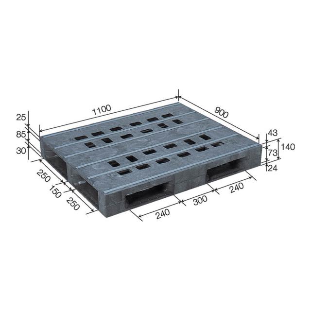 【法人限定】サンコー パレット D4-911F グレー 810005-01 ×2個 セット販売 【メーカー直送・代引不可・置配不可】_2