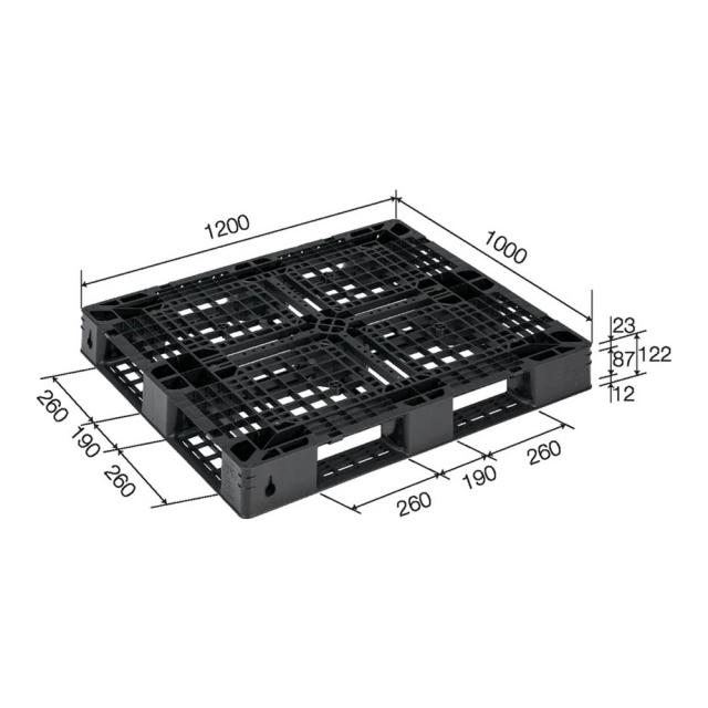 【法人限定】サンコー パレット D4-1012-13 再生ブラック 812308-00 ×2個 セット販売 【メーカー直送・代引不可・置配不可】_2