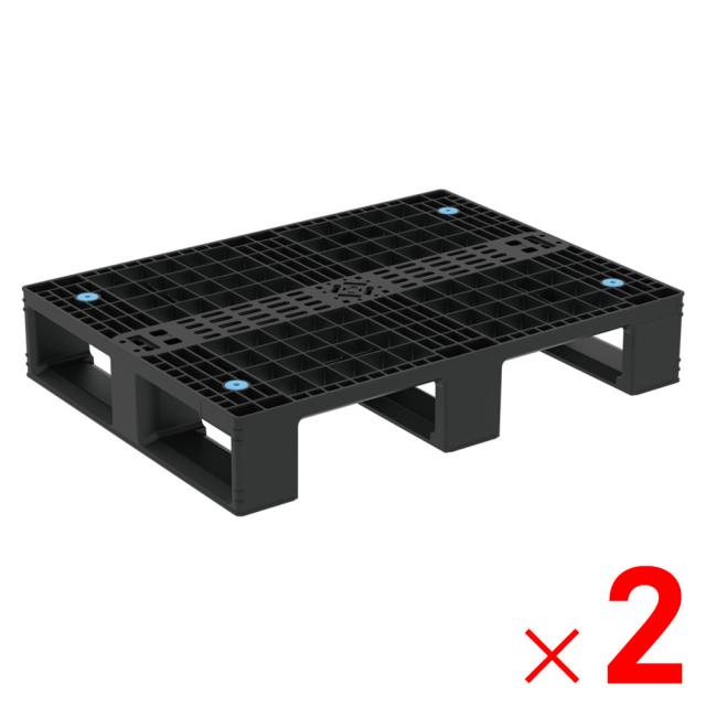 格安【法人限定】サンコー パレット D4-608 再生ブラック 804959-00 ×2個 セット販売 【メーカー直送・代引不可・置配不可】超人気で品質は100%満足保証!
