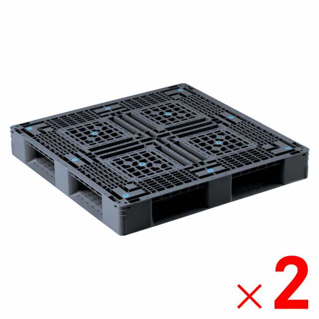 【法人限定】サンコー パレット D4-1111-2 PE 再生ブラック 812175-00 ×2個 セット販売 【メーカー直送・代引不可・置配不可】の通販は