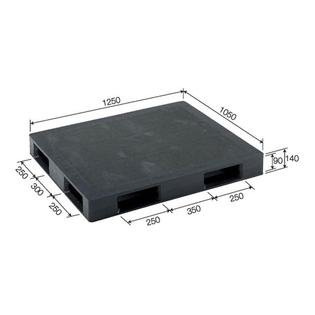 【法人限定】サンコー パレット D4-105125P-AS 再生ブラック 8P0001-01 ×2個 セット販売 【メーカー直送・代引不可・置配不可】_2