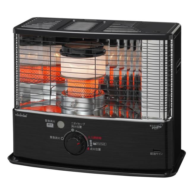 トヨトミ 反射形石油ストーブ ダブルクリーン HRCW3624-B ブラック