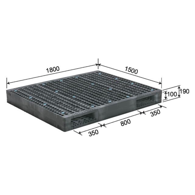 【法人限定】サンコー パレット R2-1518F グレー 827000-01 ×2個 セット販売 【メーカー直送・代引不可・置配不可】_2