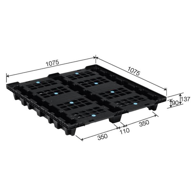 【法人限定】サンコー パレット N2-107107 再生ブラック 814003-00 ×2個 セット販売 【メーカー直送・代引不可・置配不可】_2